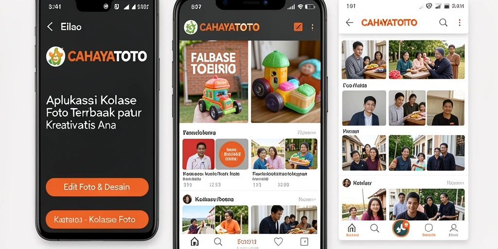 Antarmuka CAHAYATOTO untuk pembuatan kolase foto yang menarik.