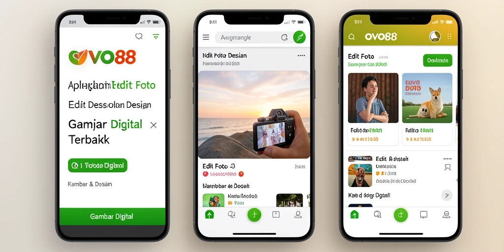 Tampilan antarmuka OVO88 dengan fitur pengeditan gambar digital.