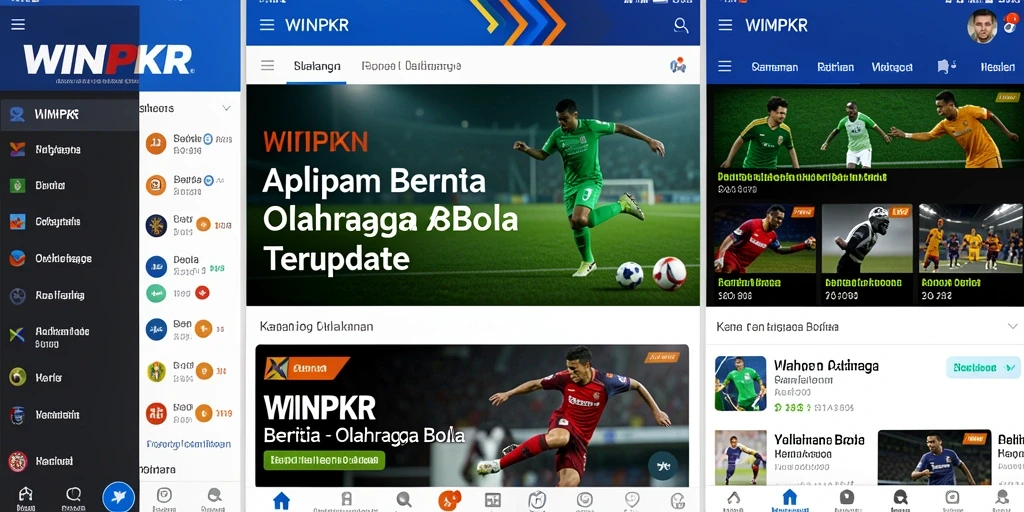 Antarmuka WINPKR menampilkan berita dan statistik Olahraga Bola yang jelas.